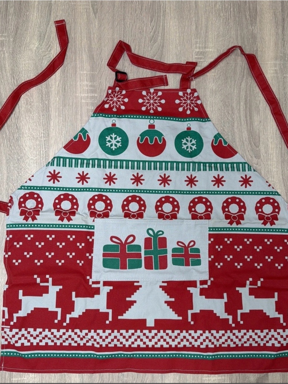 Ugly Sweater Christmas Holiday Apron Kiss The Claus NEW Cotton Adjustable